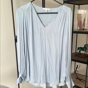 Women's Light Blue V-Neck Top